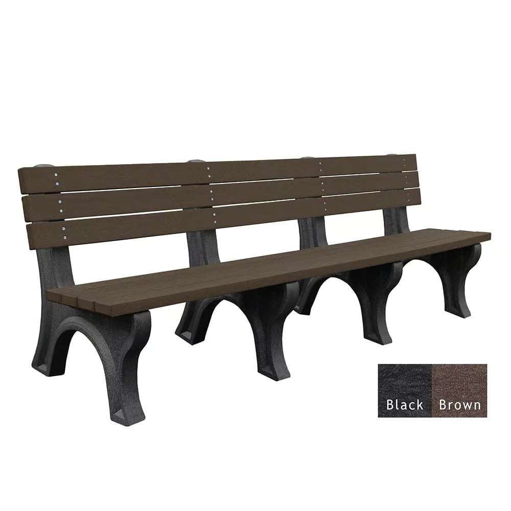 Polly Products Economizer 8 ft. Outdoor Park Bench with Back