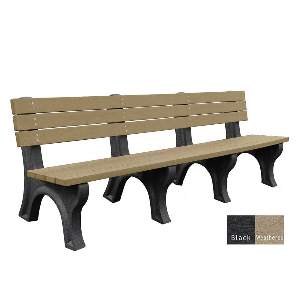 Polly Products Economizer 8 ft. Outdoor Park Bench with Back