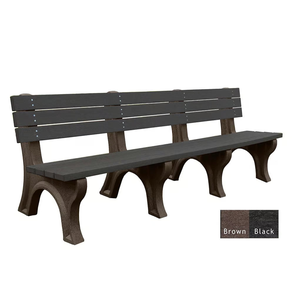 Polly Products Economizer 8 ft. Outdoor Park Bench with Back