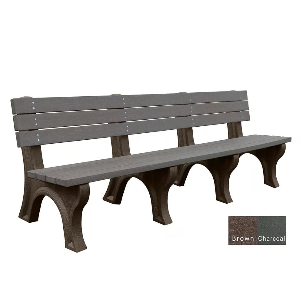 Polly Products Economizer 8 ft. Outdoor Park Bench with Back