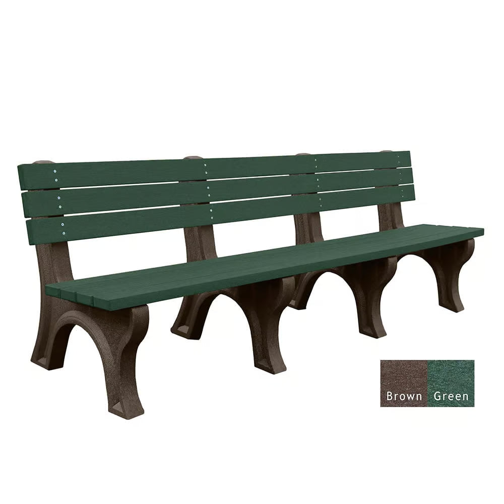Polly Products Economizer 8 ft. Outdoor Park Bench with Back
