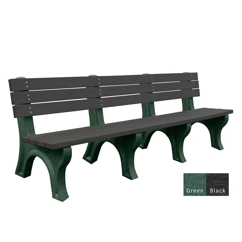 Polly Products Economizer 8 ft. Outdoor Park Bench with Back