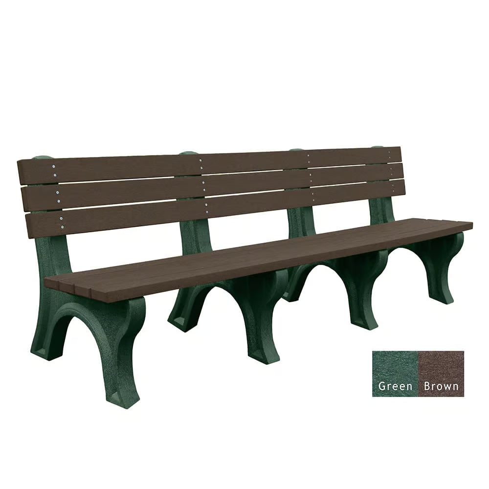 Polly Products Economizer 8 ft. Outdoor Park Bench with Back