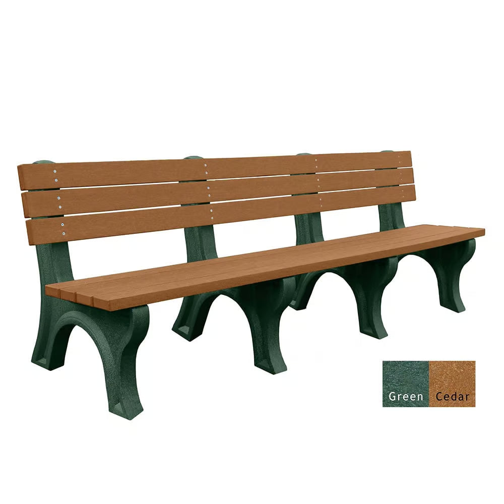Polly Products Economizer 8 ft. Outdoor Park Bench with Back