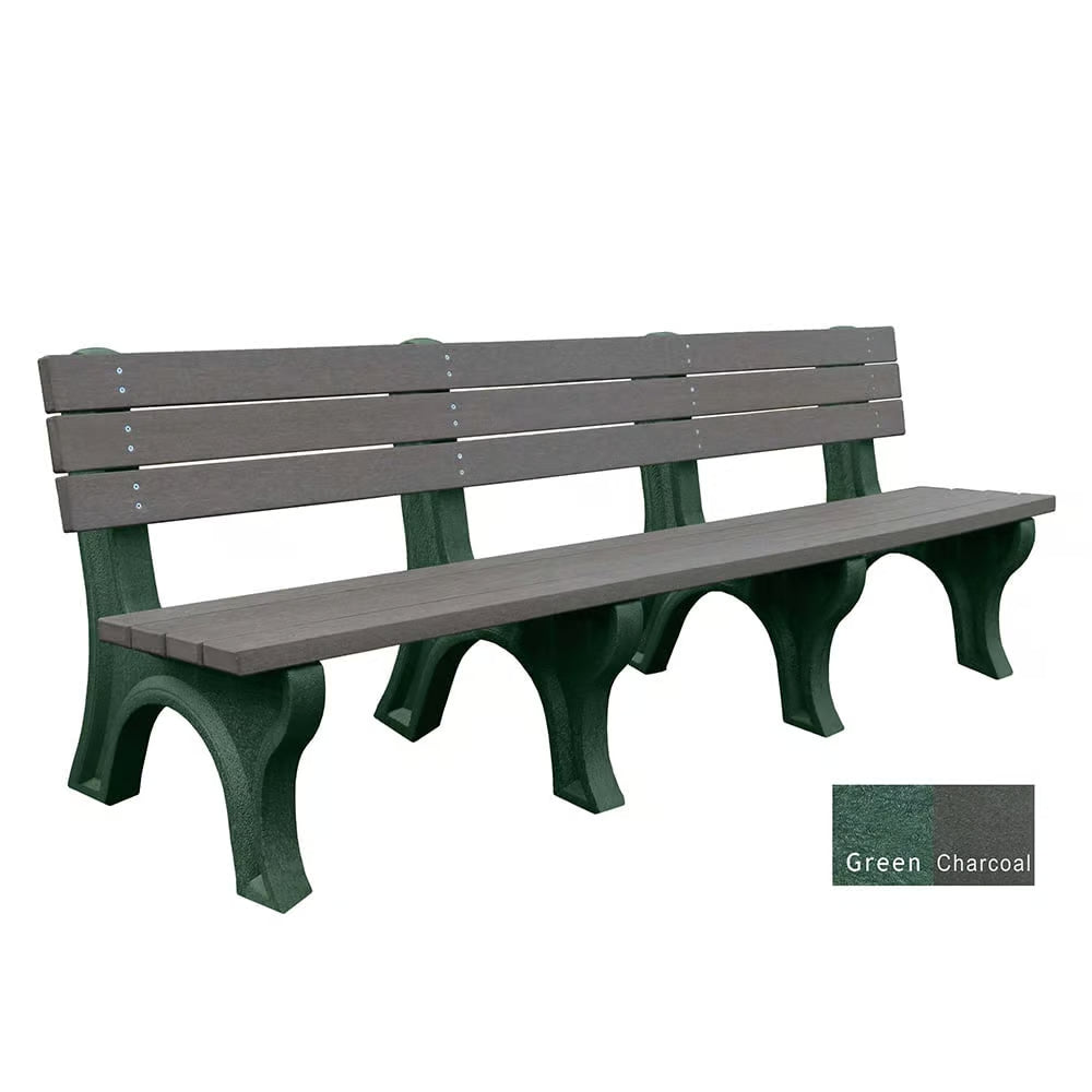 Polly Products Economizer 8 ft. Outdoor Park Bench with Back