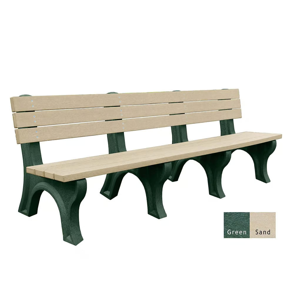 Polly Products Economizer 8 ft. Outdoor Park Bench with Back