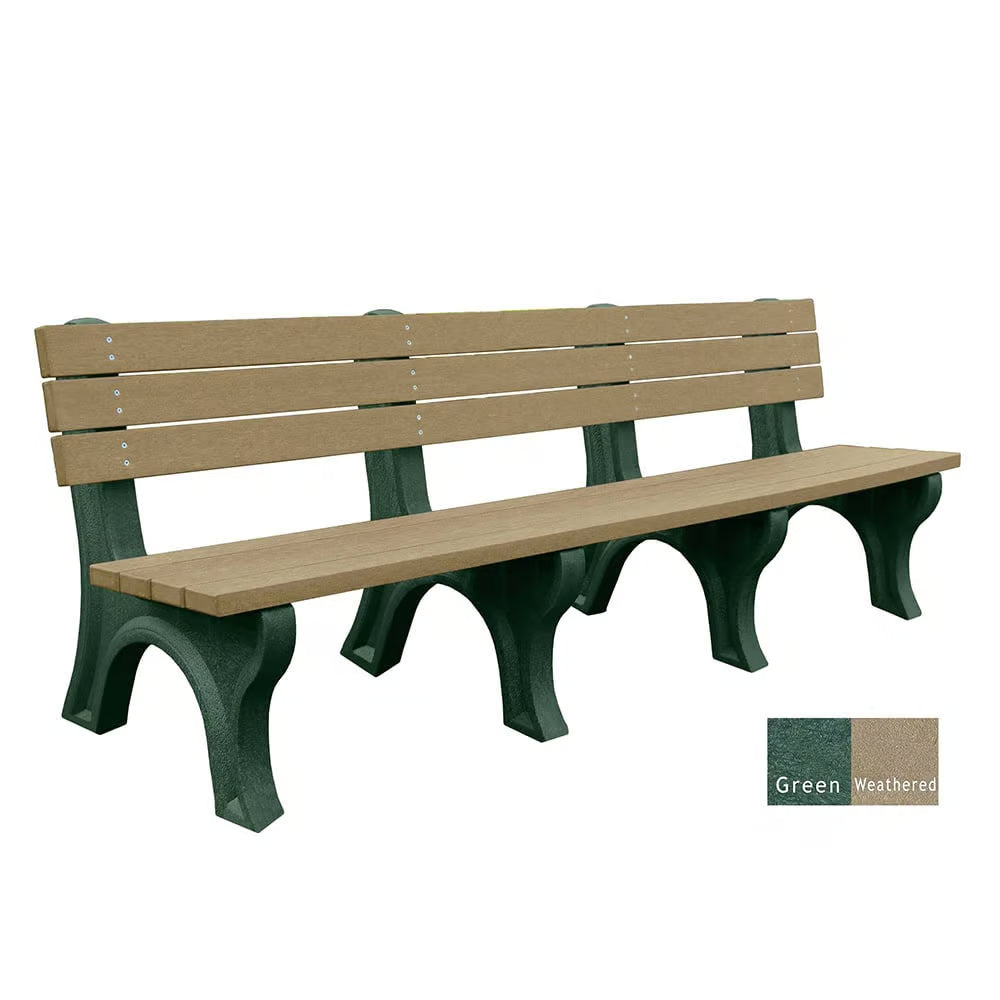 Polly Products Economizer 8 ft. Outdoor Park Bench with Back