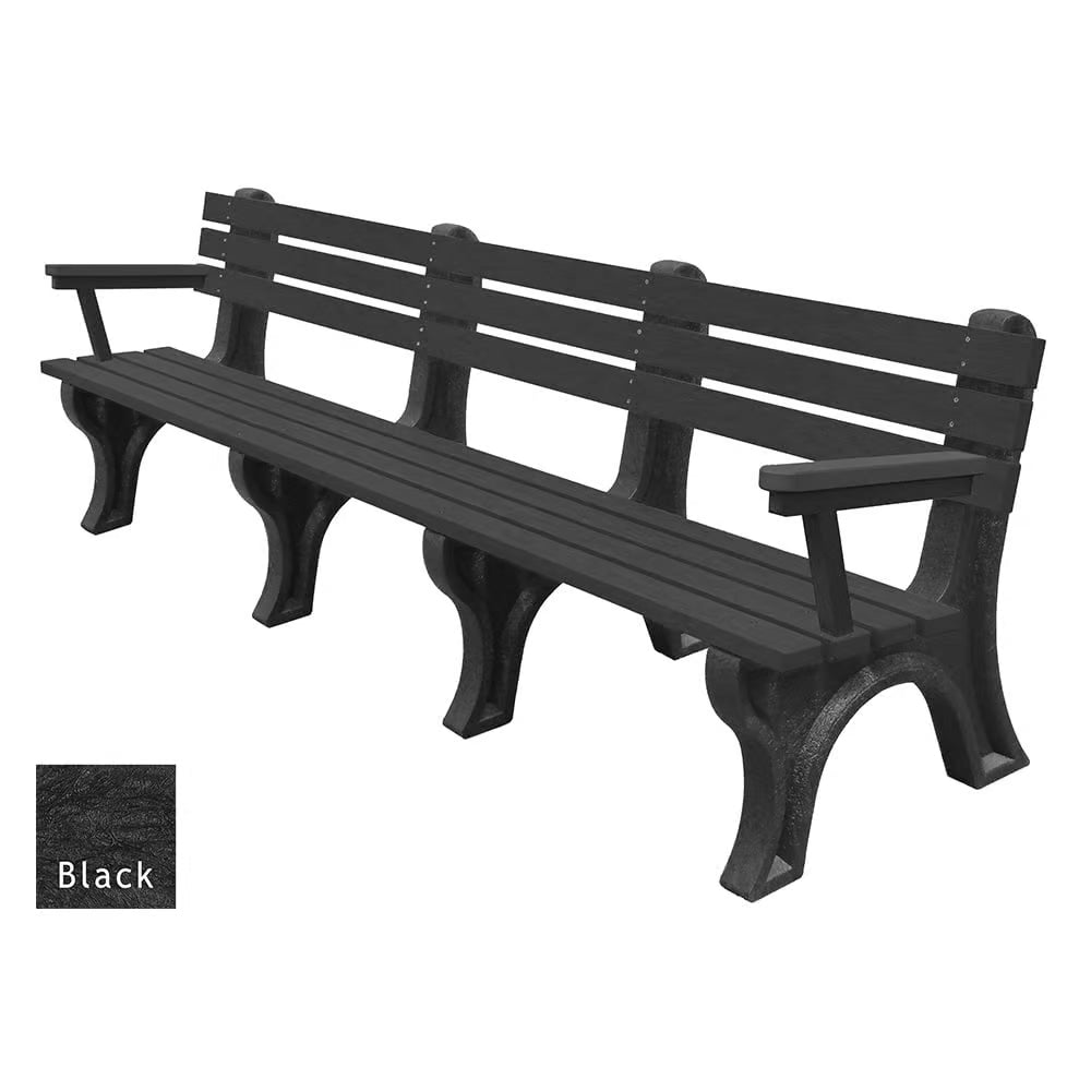 Polly Products Economizer 8 ft. Outdoor Park Bench with Back & Arms