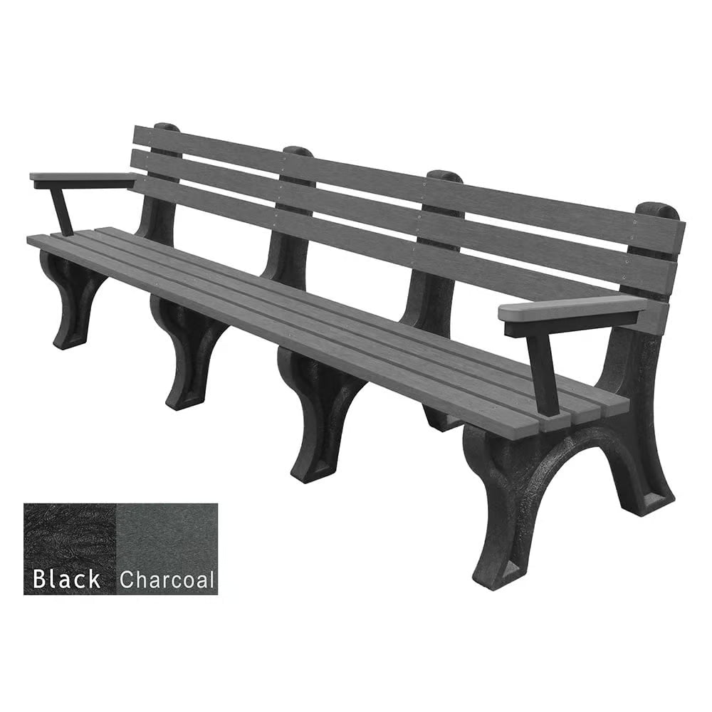 Polly Products Economizer 8 ft. Outdoor Park Bench with Back & Arms
