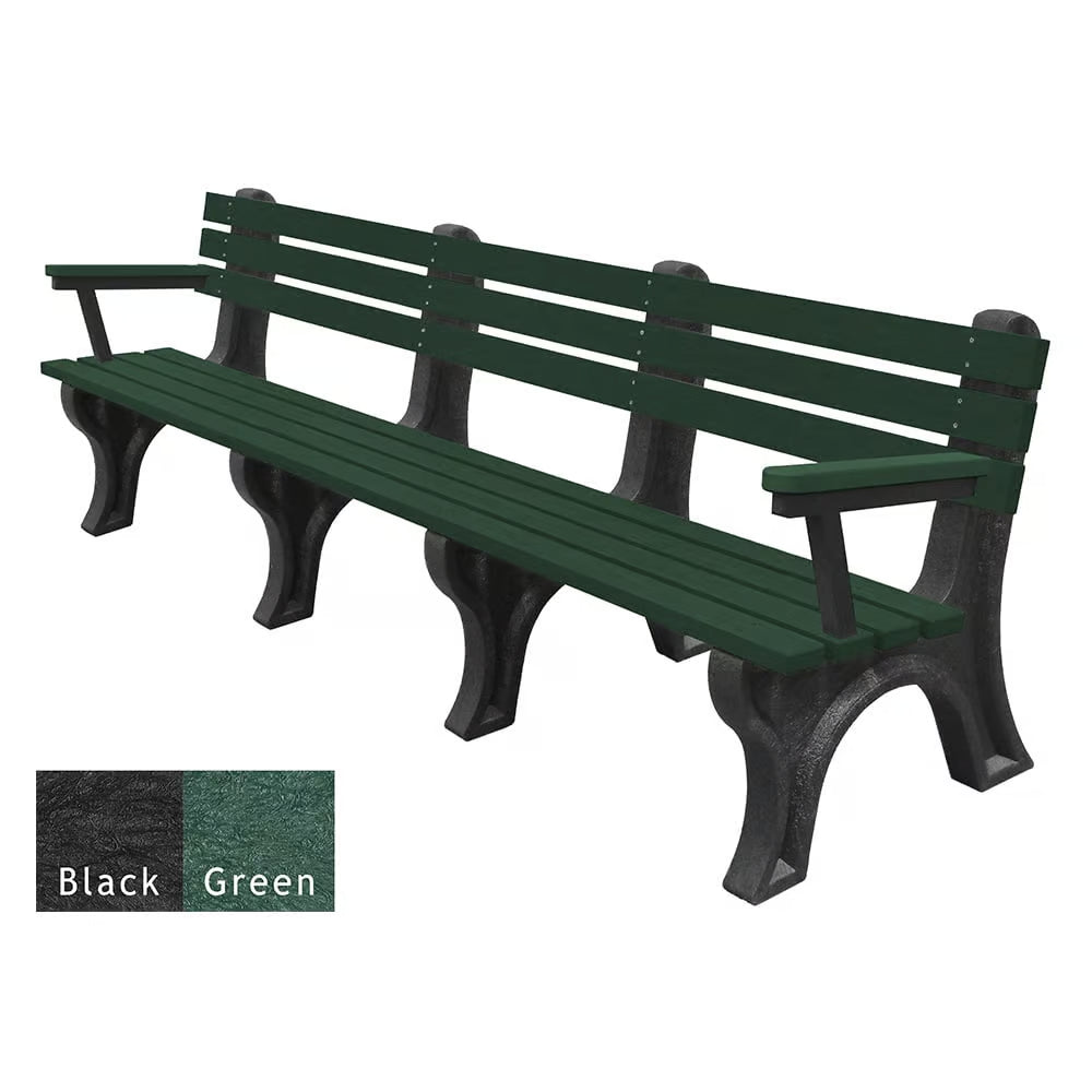 Polly Products Economizer 8 ft. Outdoor Park Bench with Back & Arms