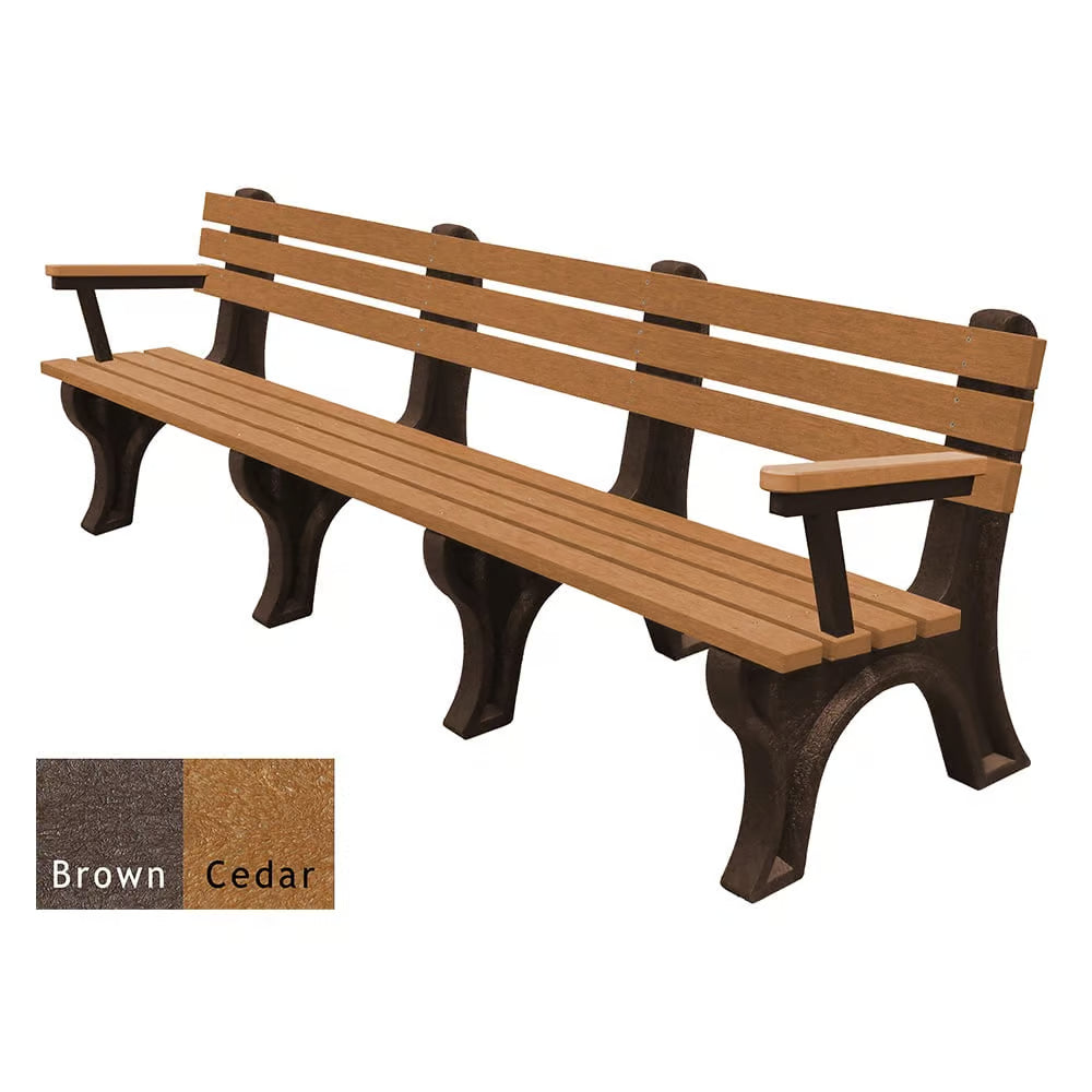 Polly Products Economizer 8 ft. Outdoor Park Bench with Back & Arms