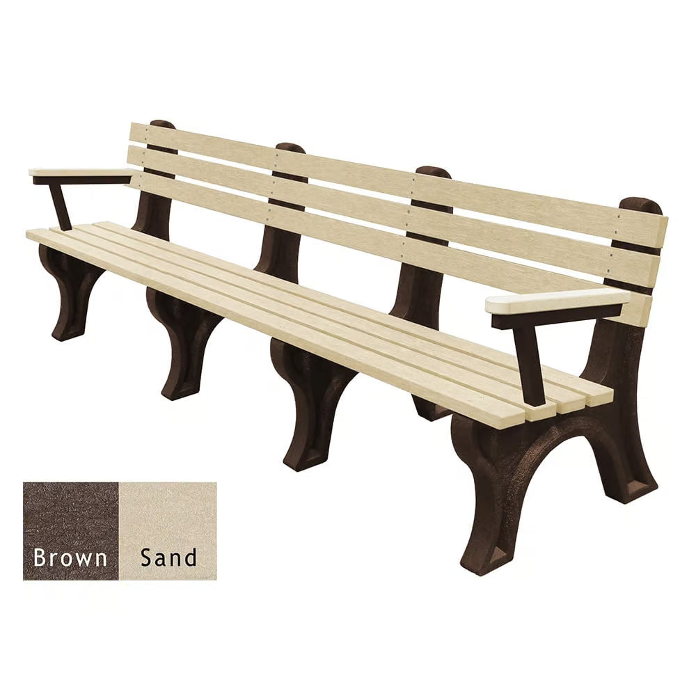 Polly Products Economizer 8 ft. Outdoor Park Bench with Back & Arms
