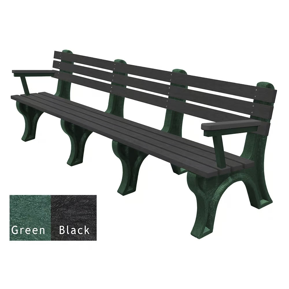 Polly Products Economizer 8 ft. Outdoor Park Bench with Back & Arms