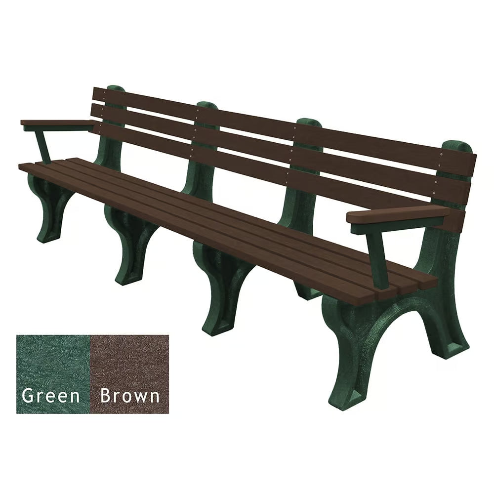 Polly Products Economizer 8 ft. Outdoor Park Bench with Back & Arms