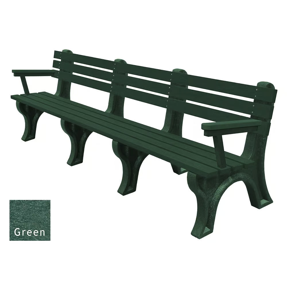 Polly Products Economizer 8 ft. Outdoor Park Bench with Back & Arms