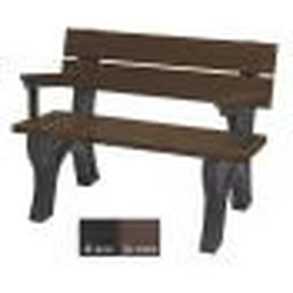 Polly Products Economizer 4 ft. Outdoor Park Bench with Back & Arms