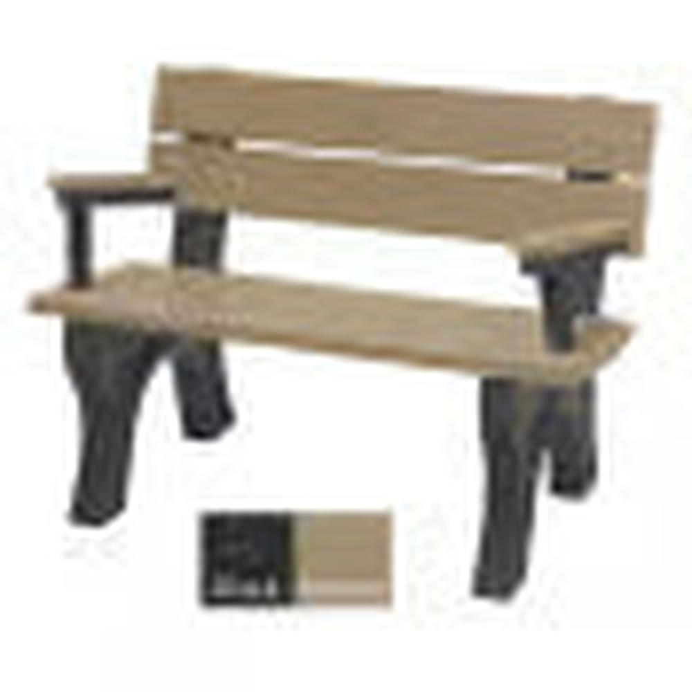 Polly Products Economizer 4 ft. Outdoor Park Bench with Back & Arms