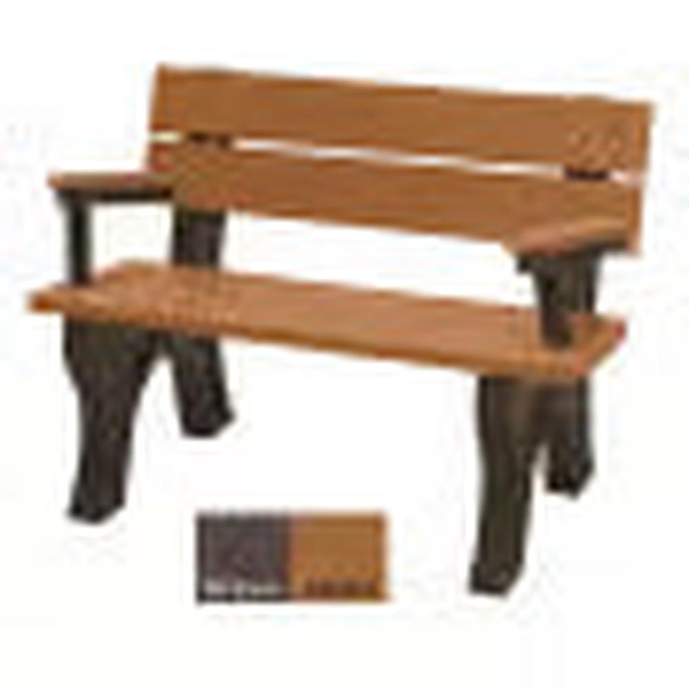 Polly Products Economizer 4 ft. Outdoor Park Bench with Back & Arms