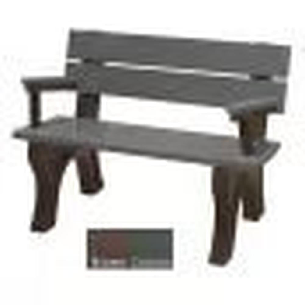 Polly Products Economizer 4 ft. Outdoor Park Bench with Back & Arms