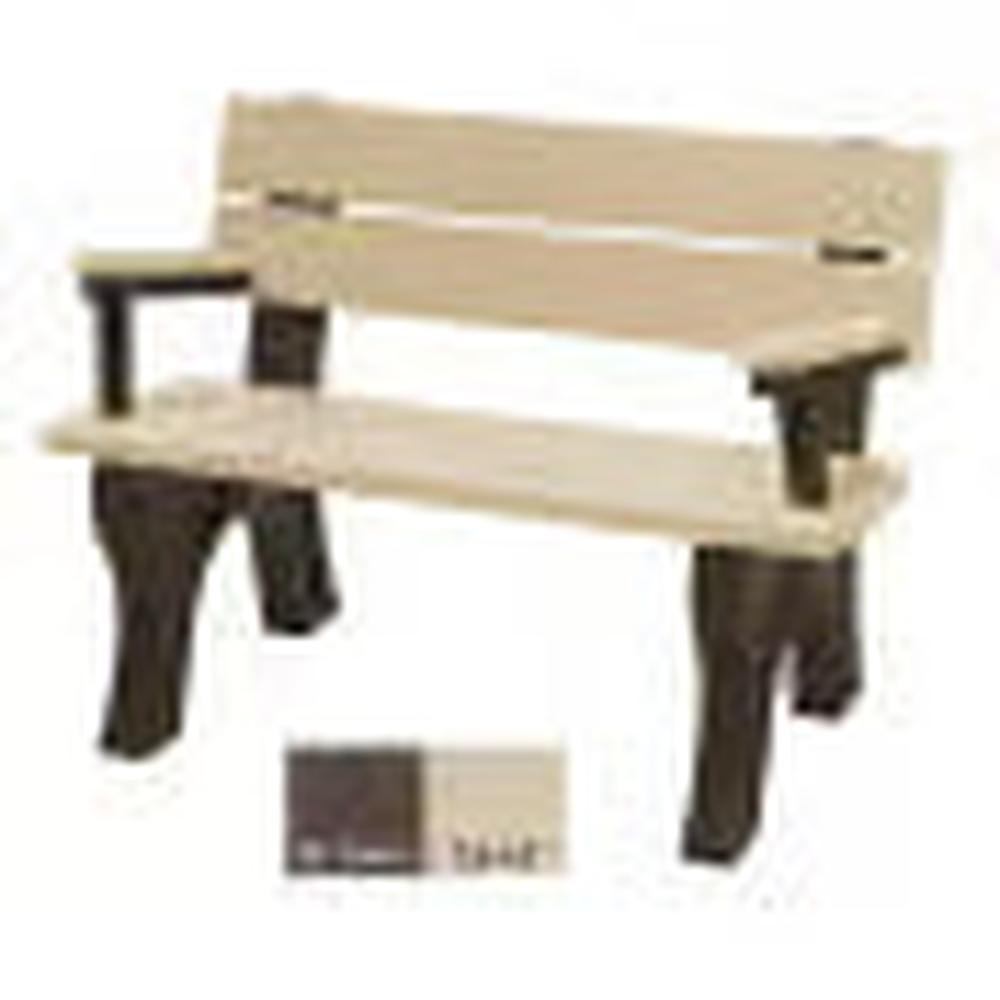 Polly Products Economizer 4 ft. Outdoor Park Bench with Back & Arms