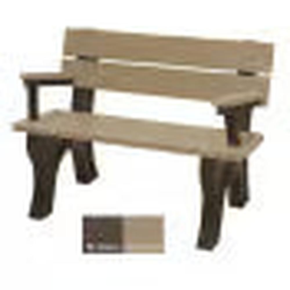 Polly Products Economizer 4 ft. Outdoor Park Bench with Back & Arms