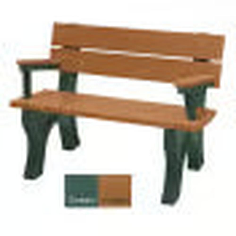 Polly Products Economizer 4 ft. Outdoor Park Bench with Back & Arms
