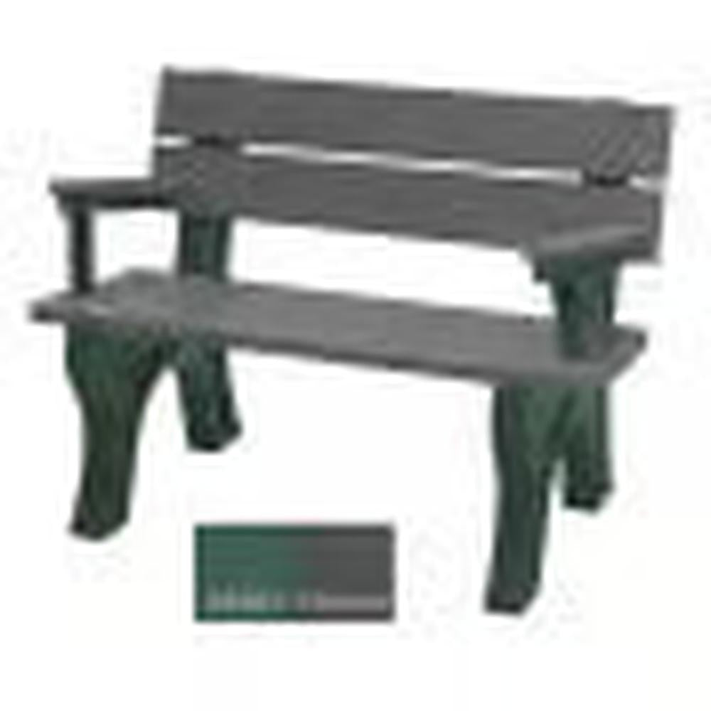 Polly Products Economizer 4 ft. Outdoor Park Bench with Back & Arms