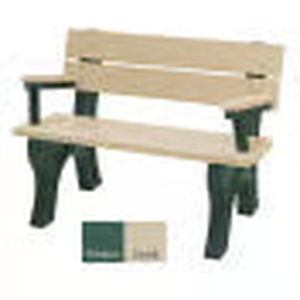 Polly Products Economizer 4 ft. Outdoor Park Bench with Back & Arms
