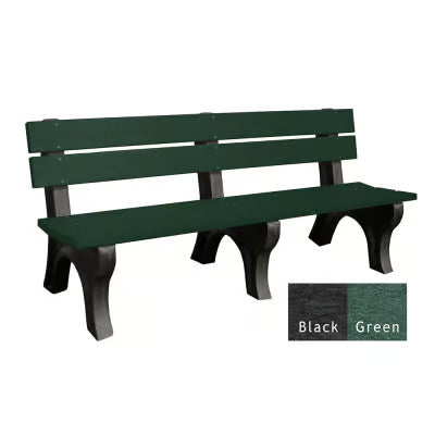 Polly Products Economizer 6 ft. Outdoor Park Bench with Back