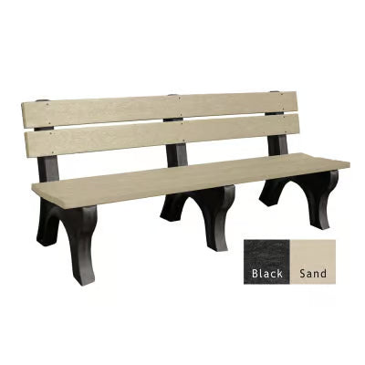 Polly Products Economizer 6 ft. Outdoor Park Bench with Back