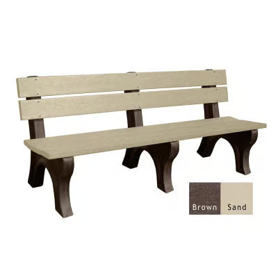 Polly Products Economizer 6 ft. Outdoor Park Bench with Back