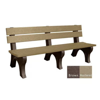 Polly Products Economizer 6 ft. Outdoor Park Bench with Back