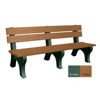 Polly Products Economizer 6 ft. Outdoor Park Bench with Back