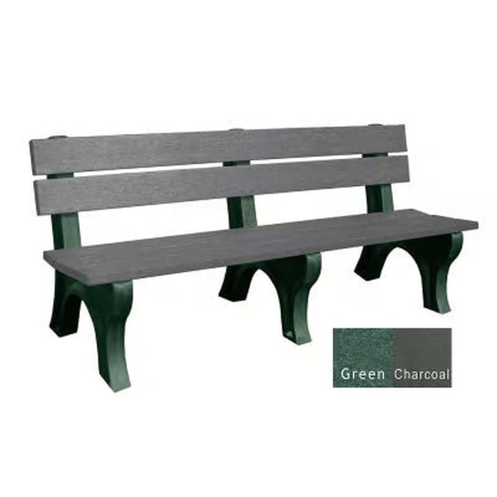 Polly Products Economizer 6 ft. Outdoor Park Bench with Back