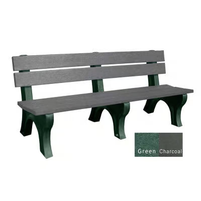 Polly Products Economizer 6 ft. Outdoor Park Bench with Back