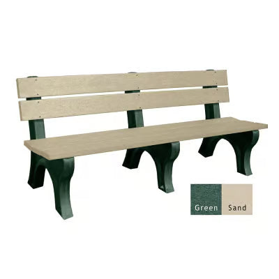 Polly Products Economizer 6 ft. Outdoor Park Bench with Back