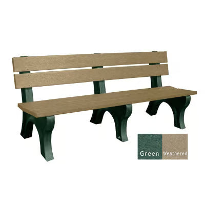 Polly Products Economizer 6 ft. Outdoor Park Bench with Back