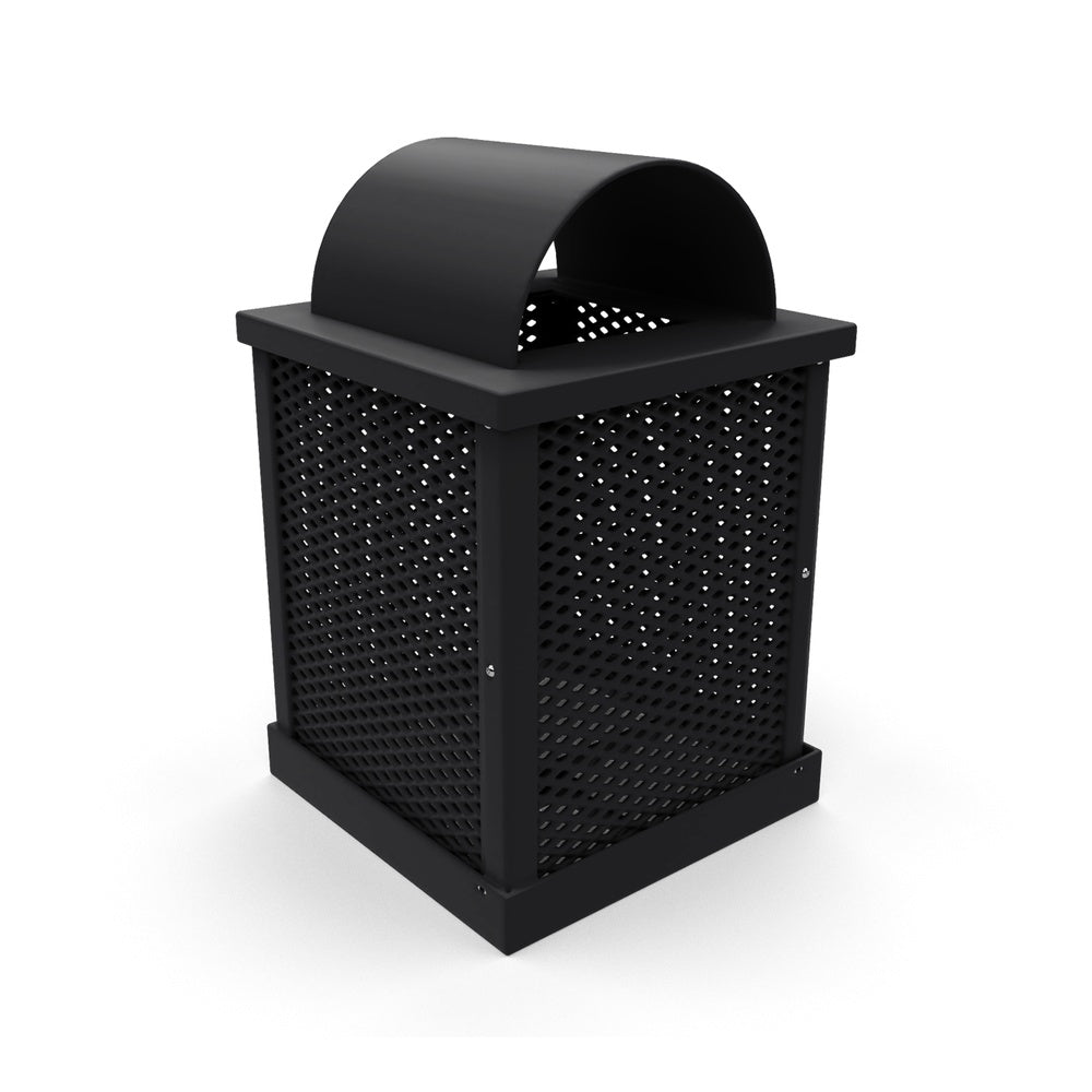 Premier Polysteel official 32-Gallon Square Receptacle with Arch Lid — white background