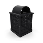 Premier Polysteel official 32-Gallon Square Receptacle with Arch Lid — white background