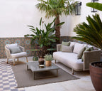 Cane-line Moments Luxury Outdoor 3-Seater Sofa with Soft Grey Rope