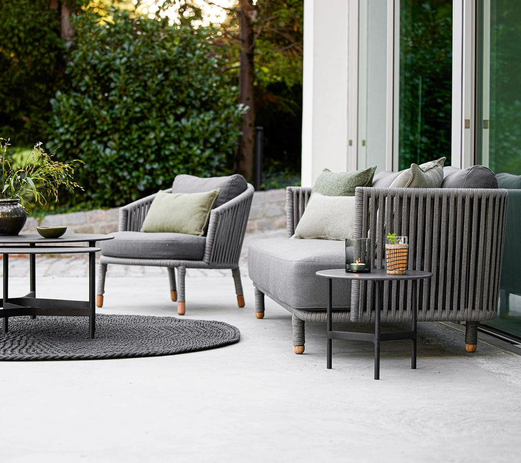 Cane-line Moments Luxury Outdoor 3-Seater Sofa with Soft Grey Rope
