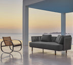 Cane-line Moments Luxury Outdoor 3-Seater Sofa with Soft Grey Rope