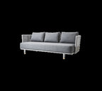 Cane-line Moments Luxury Outdoor 3-Seater Sofa with Soft Grey Rope