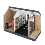 Sweaty Yeti Sauna Fit 4-6 Person Outdoor Sauna & Fitness Cabin 8 x 17 ft - official Sweaty Yeti media - sy-fit-open-people.jpg