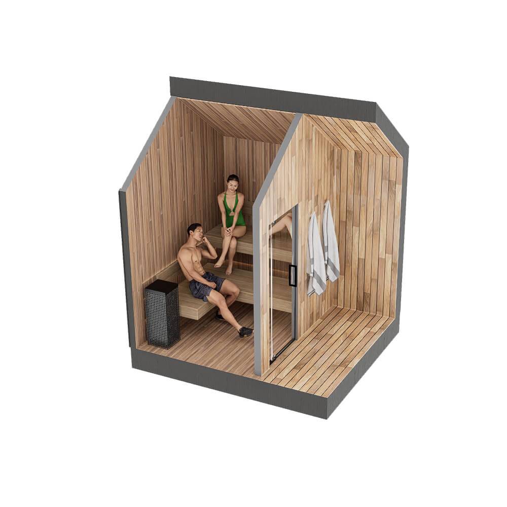Sweaty Yeti Sauna 4-6 Person Outdoor Traditional Sauna Cabin - official Sweaty Yeti media - sy-sauna-open-people.jpg
