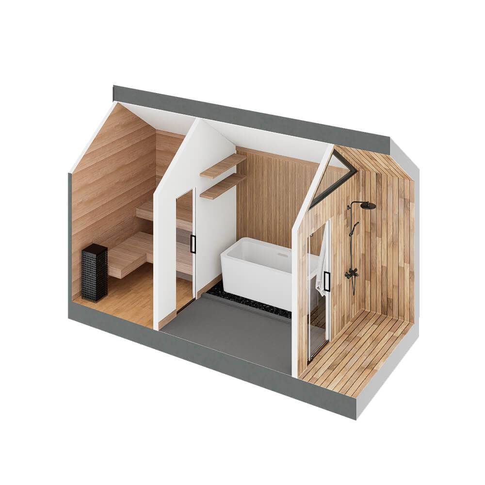 Sweaty Yeti Sauna Plunge 4-6 Person Outdoor Sauna & Cold Plunge Cabin - official Sweaty Yeti media - sy-sauna-plunge-open.jpg