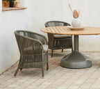 Cane-line Glaze Outdoor Dining Table Taupe Base and Teak Top
