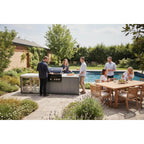Whistler 110-Inch 5-Burner Gas Grill Island with Infrared Rear Burner, Refrigerator, and Rotisserie Kit - Black Stainless