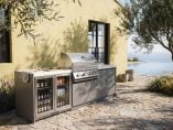 Whistler 102-Inch 4-Burner Gas Grill Island with Infrared Rear Burner, Refrigerator, and Rotisserie Kit