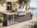 Whistler 102-Inch 4-Burner Gas Grill Island with Infrared Rear Burner, Refrigerator, and Rotisserie Kit